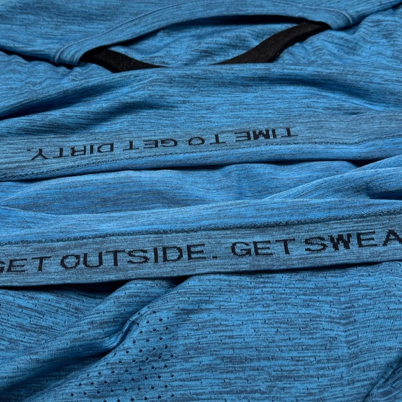 LULULEMON Blue Heathered Short Sleeve Top - Picture 4 of 7